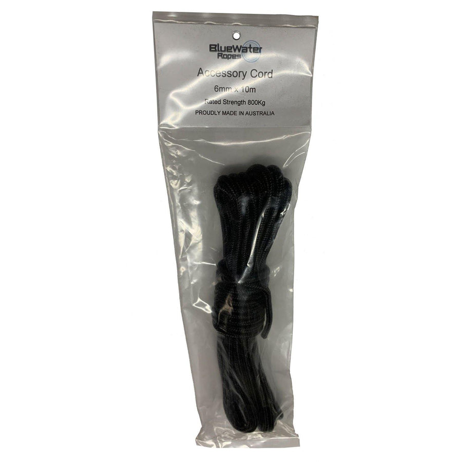 BLUEWATER - STATIC NYLON CORD 6MM Black - Outdoor eStore Australia - outdoorestore.com.au