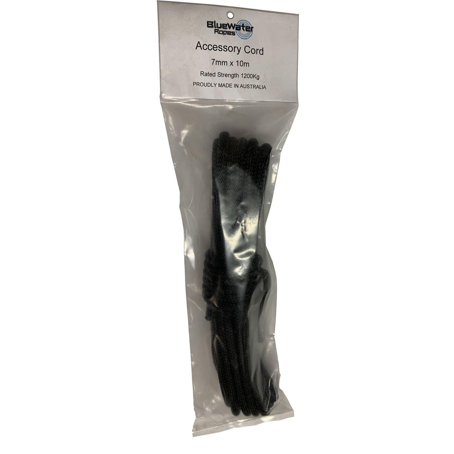 BLUEWATER - STATIC NYLON CORD 7MM Black - Outdoor eStore Australia - outdoorestore.com.au