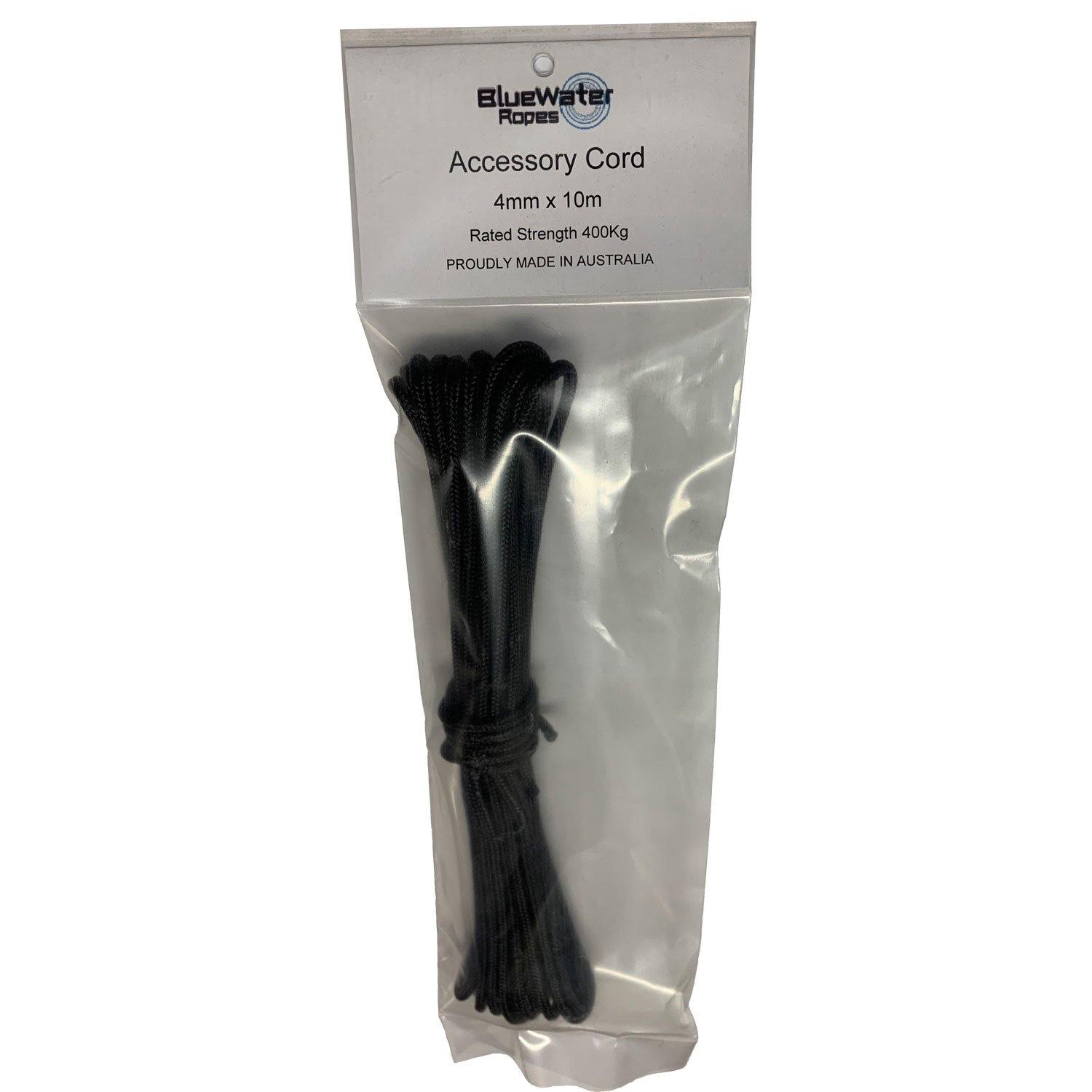 BLUEWATER - STATIC NYLON CORD 4MM Black - Outdoor eStore Australia - outdoorestore.com.au