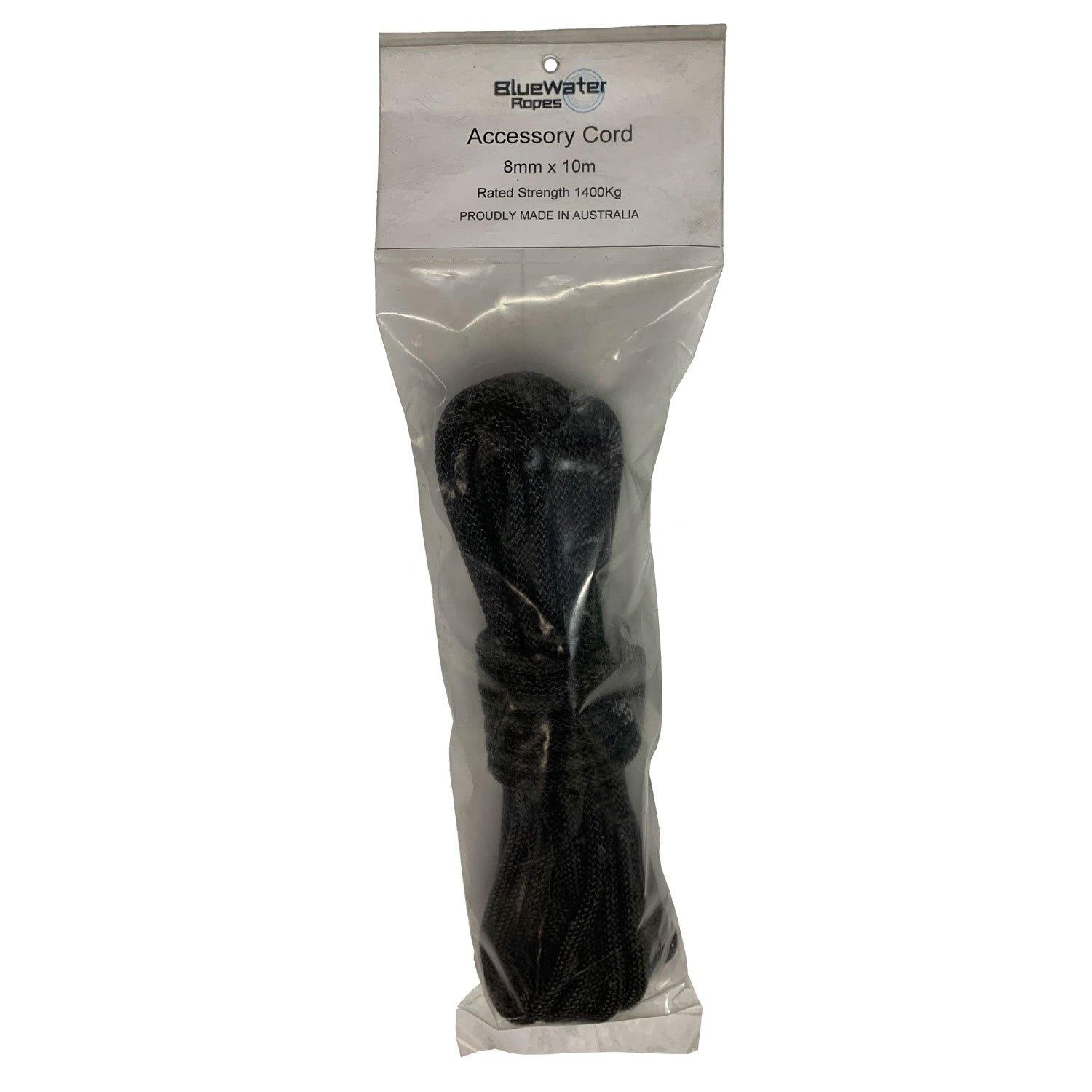 BLUEWATER - STATIC NYLON CORD 8MM Black - Outdoor eStore Australia - outdoorestore.com.au